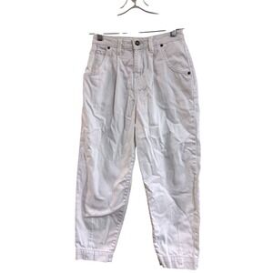 Gianni Bini Womens White Jeans High Waisted Pleated Mom Jeans Tapered‎ Leg Sz 26